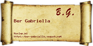 Ber Gabriella névjegykártya